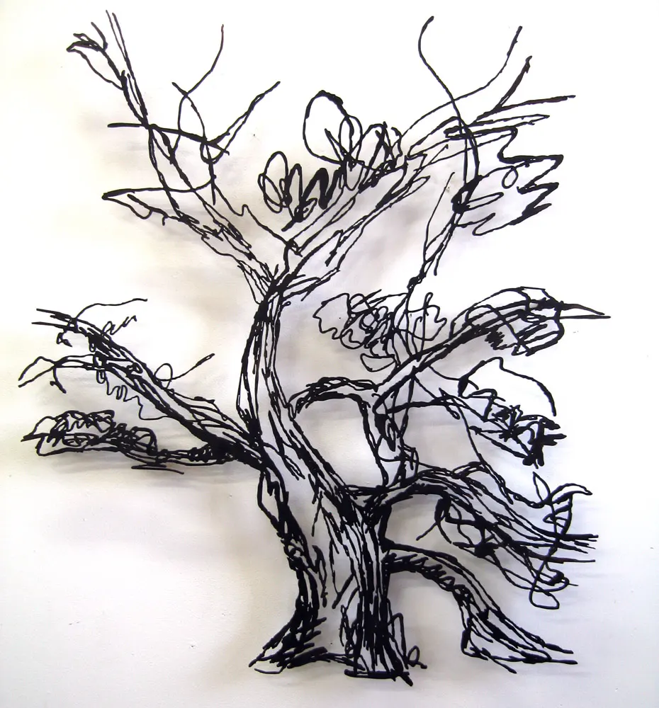 Metal sketch of a tree